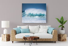 Load image into Gallery viewer, Ocean waves, North Shore, Oahu, Hawaii, Banzai Pipeline surf break, Metal Art Print, Living Room Interior, Image
