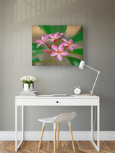 Load image into Gallery viewer, Pink, Plumeria, Flowers, Oahu, Hawaii, Metal Art Print, Office Interior,  Image
