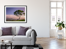Load image into Gallery viewer, Purple, Pink, Sunset, Honolulu, Diamond Head, City, Clouds, Oahu, Hawaii, Framed Matted Photo Print, Living Room Interior, Image