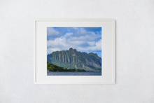 Load image into Gallery viewer, Ko’olau Mountain Range, Ocean, Clouds, Oahu, Hawaii, Matted Photo Print, Image