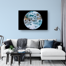 Load image into Gallery viewer, Ocean, Rocks, Vignette, Oahu, Hawaii, Metal Art Print, Living Room Interior, Image