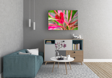Load image into Gallery viewer, Abstract, Bright Colors, Tropical Plants, Oahu, Hawaii, Living Room Interior, Metal Art Print, Image