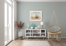 Load image into Gallery viewer, Hawaiian Monk Seal, Sand, Ocean, Kahuku, Oahu, Hawaii, Framed Matted Print, Living Room Interior, Image