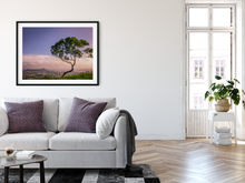 Load image into Gallery viewer, Purple, Pink, Sunset, Honolulu, Diamond Head, City, Clouds, Oahu, Hawaii, Framed Matted Photo Print, Living Room Interior, Image
