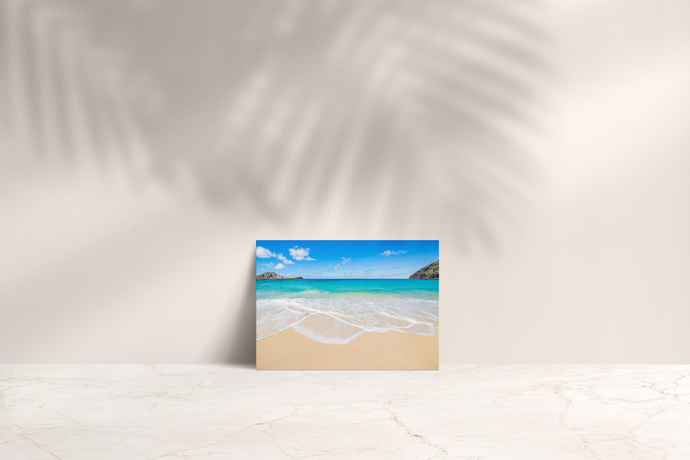 Makapu'u Beach, Ocean, Rabbit Island, Makapu'u Lighthouse, Clouds, Oahu, Hawaii, Folded Note Card, Image