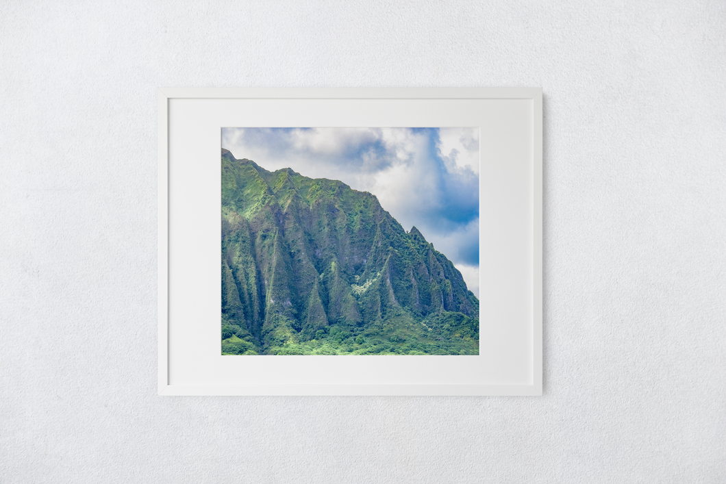 Ko’olau Mountain Range, Dark Clouds, Kaneohe, Oahu, Hawaii, Matted Photo Print, Image