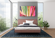 Load image into Gallery viewer, Abstract, Bright Colors, Tropical Plants, Oahu, Hawaii, Metal Art Print, Bedroom Interior, Image
